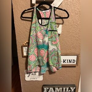 Jubylee Green Pink Floral Paisley Tank Women’s Size Small/Medium